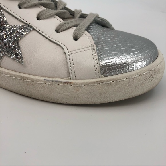 Vintage Havana Silver and White Glitter Low Top Sneakers US 7.5 - Picture 9 of 9